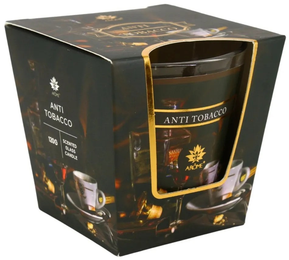 Arome Świeczka zapachowa w szkle Anti Tobacco, 120 g