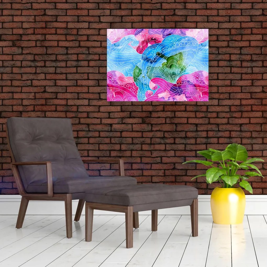Obraz - Kolorowe fale (70x50 cm)