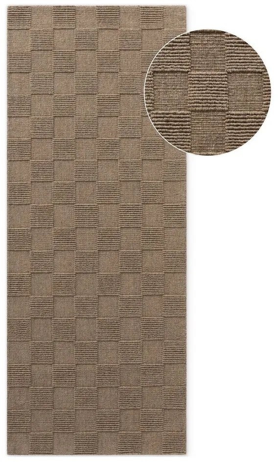 Brązowy wełniany chodnik tkany ręcznie 80x200 cm Scala – Villeroy&amp;Boch