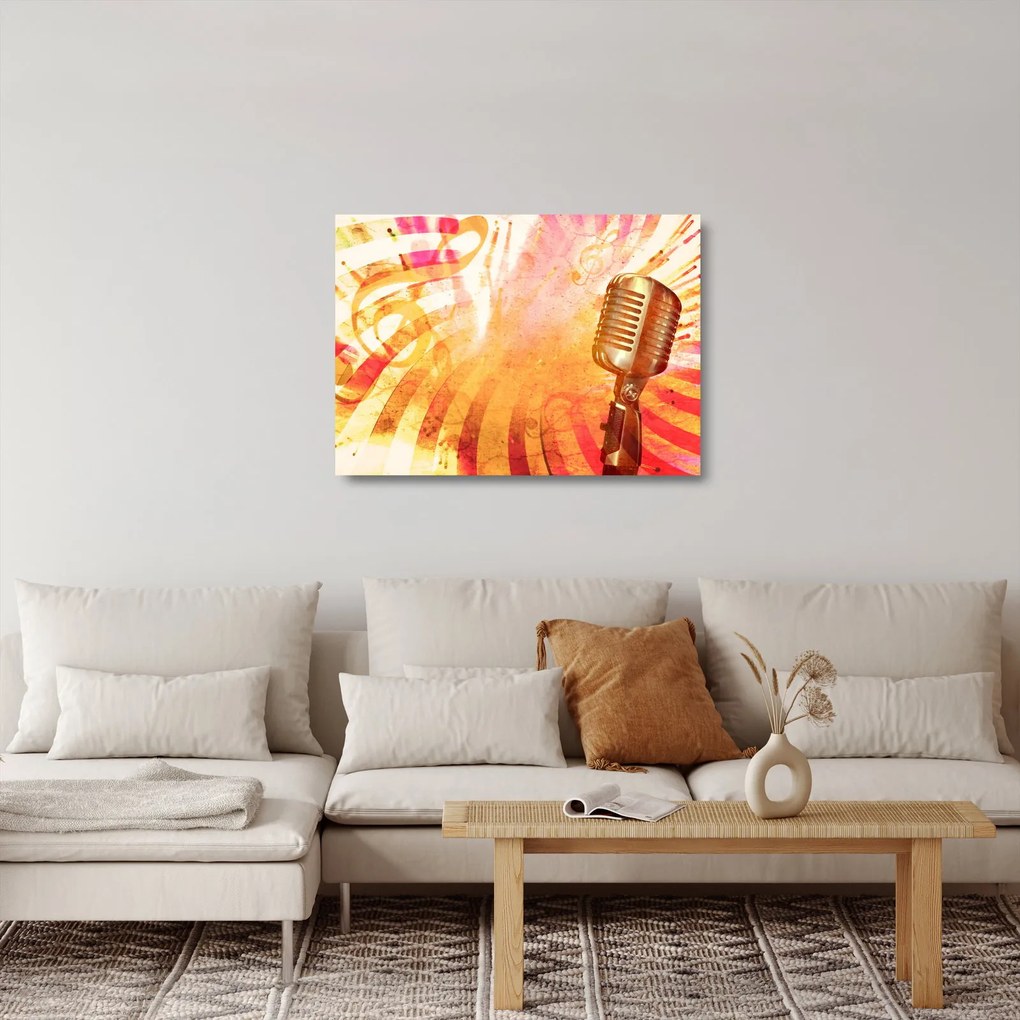 Obraz na szkle - Mikrofon retro (70x50 cm)