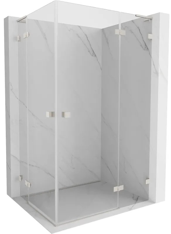 Mexen Lunar L Duo kabina prysznicowa uchylna prawa 110 x 70 cm, transparent, nikiel szczotkowany - 834L-110P-070L-97-00