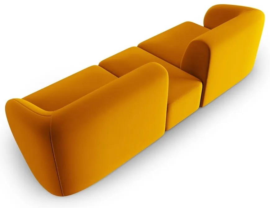 Musztardowa aksamitna sofa 246 cm Paolo – Milo Casa