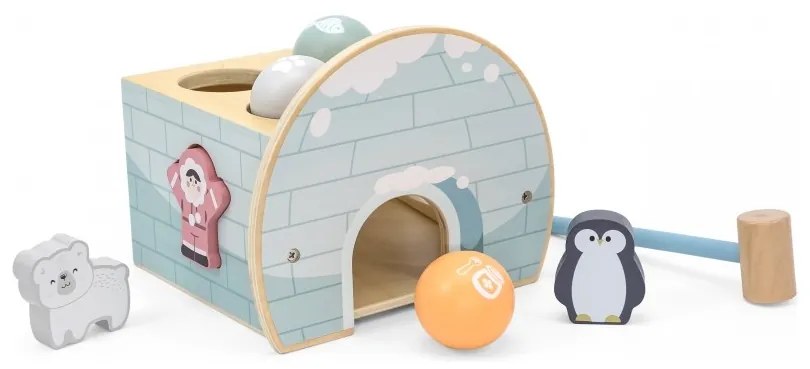 Viga polarb drewniany przebijak igloo z młoteczkiem figurkami i sorterem