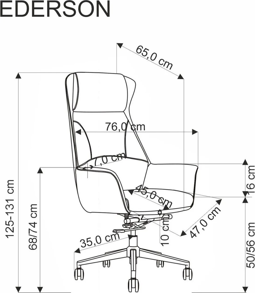 Fotel do gabinetu z ekoskóry Ederson Halmar w kolorze cappuccino