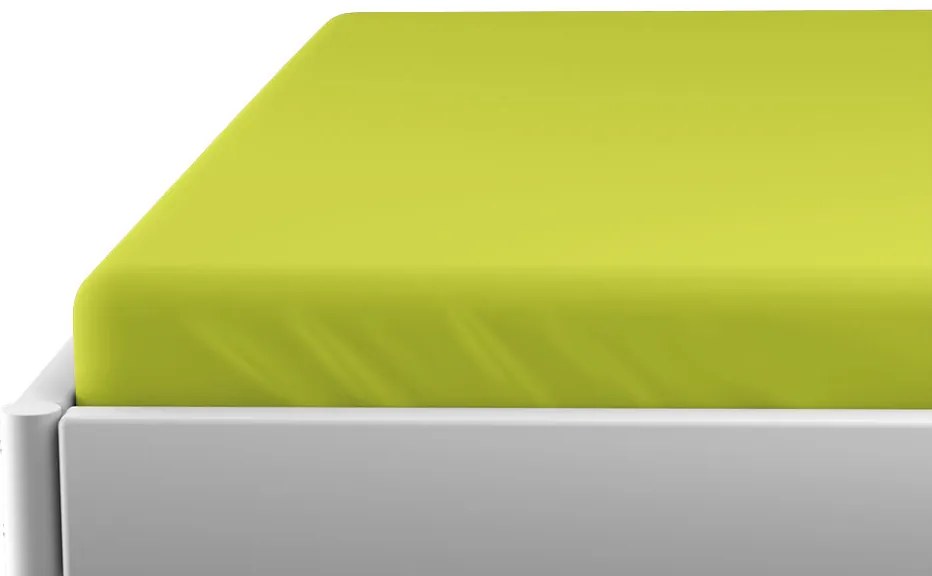 PrzytulneMieszkanie.pl Prześcieradło jerseyowe do dziecięcego łóżeczka EXCLUSIVE 70x140 cm limonkowe