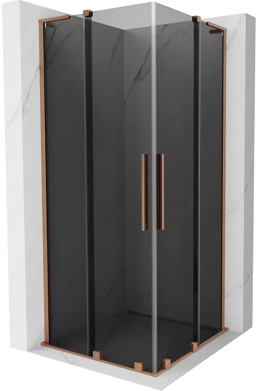 Mexen Velar L Duo kabina prysznicowa rozsuwana 80 x 80 cm, grafit, miedź szczotkowana - 871-080-080-02-43-65