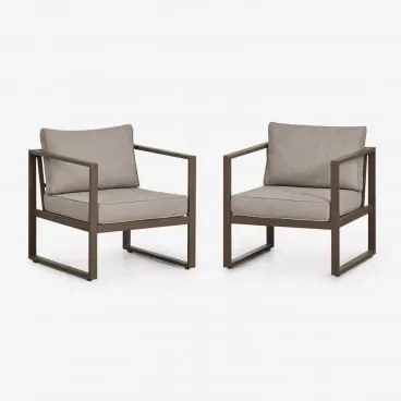 Zestaw 2 Foteli Aluminiowych Lipov Chocolate - Sklum