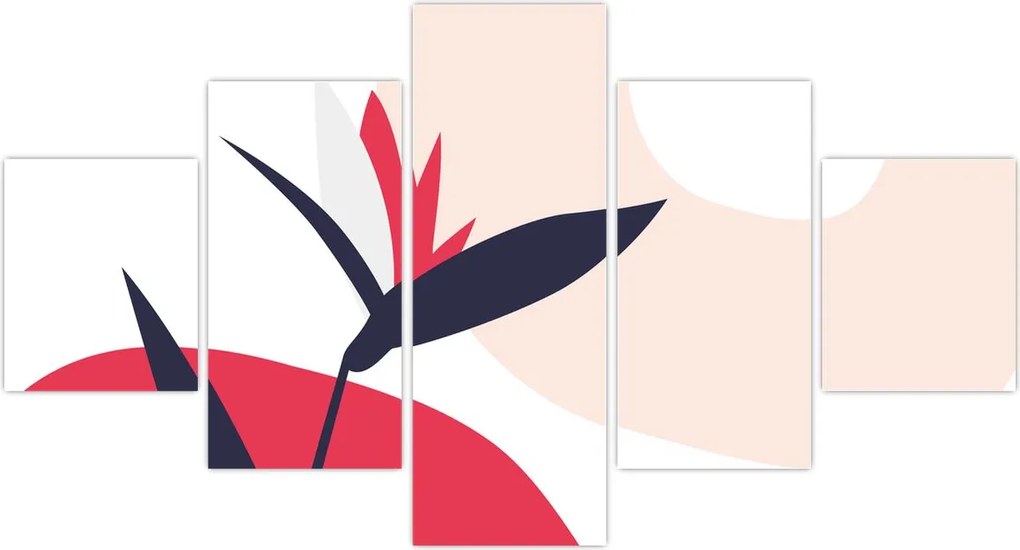 Obraz - Różowa abstrakcja kwiatowa N⁰1 (125x70 cm)