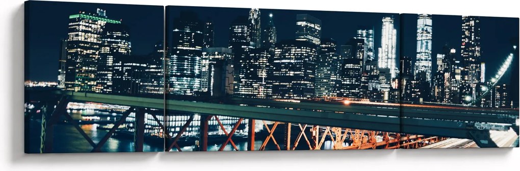 Obraz miasta nocą (170x50 cm)