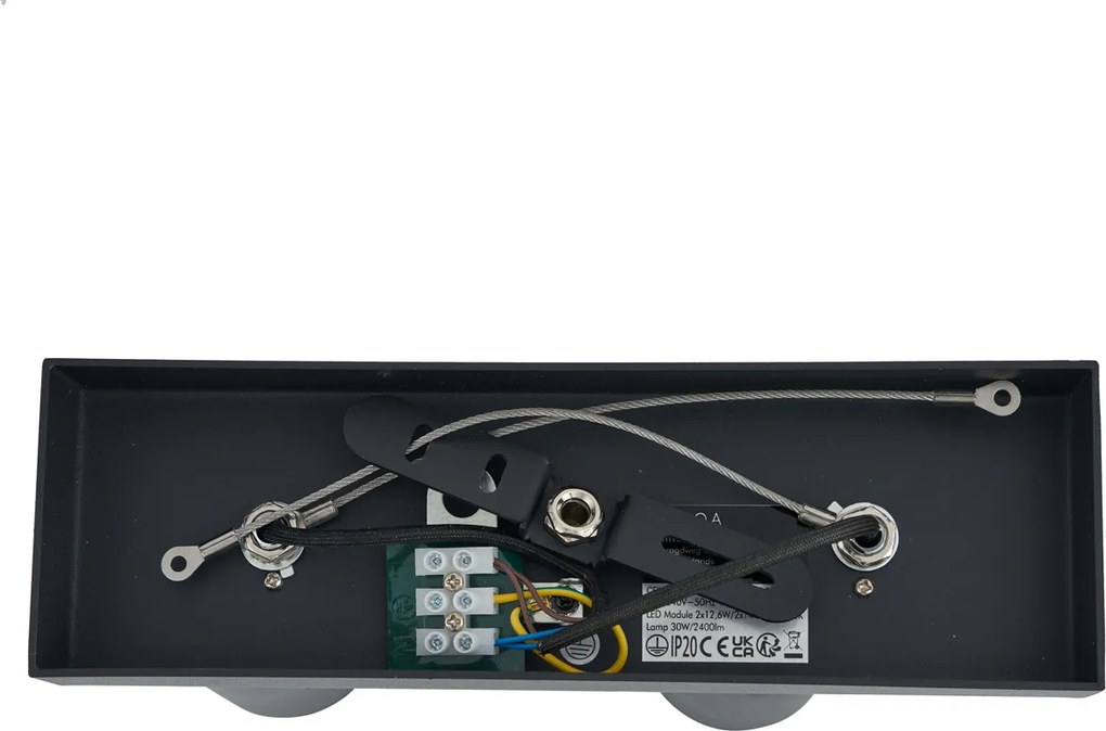 Nowoczesna lampa sufitowa czarna z możliwością ściemniania, 2-źródłowa - Tate