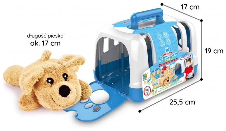 Woopie zestaw małego weterynarza piesek transporter 6 el.