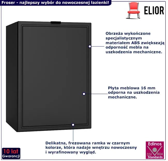 Wisząca szafka łazienkowa czarny groszek N4-R81