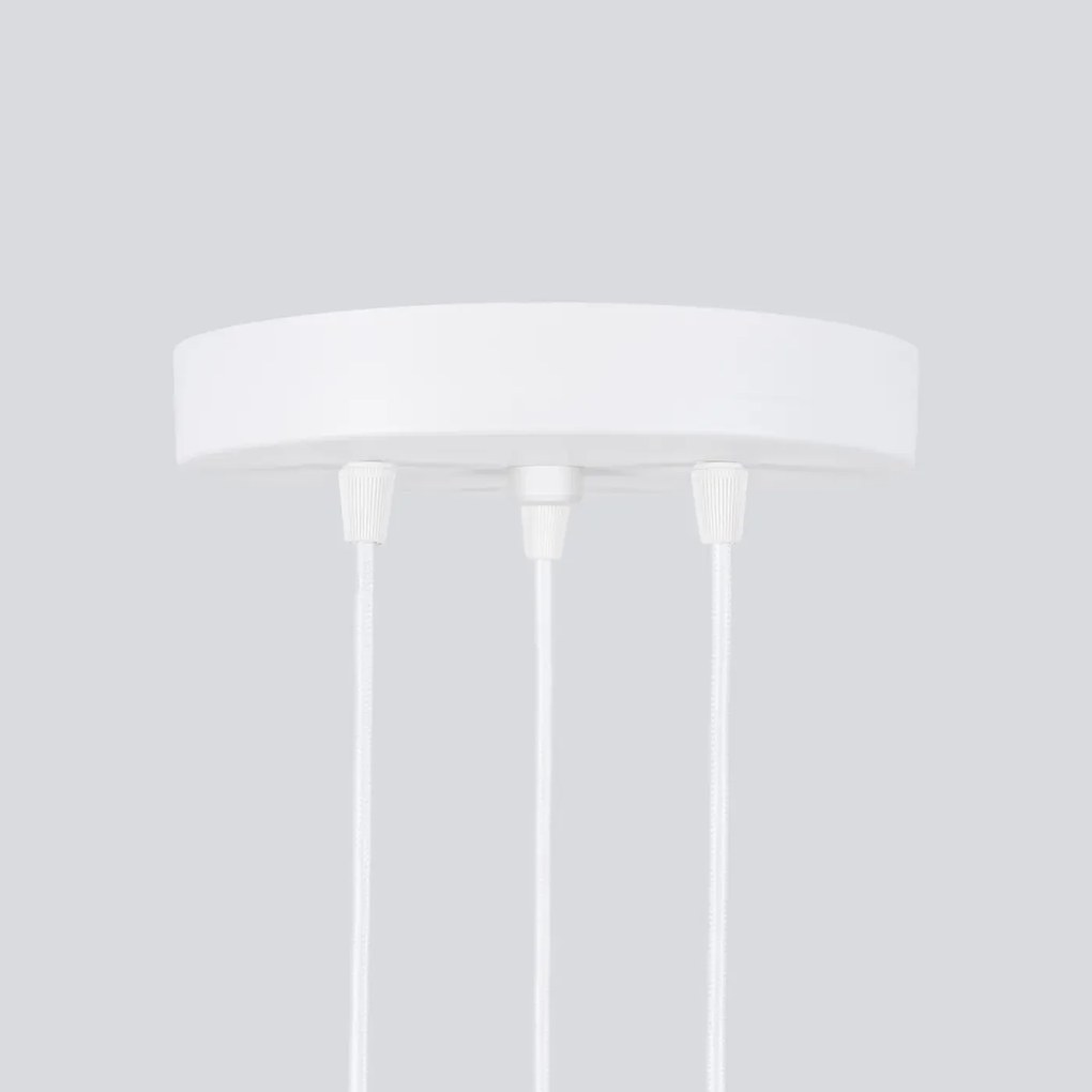 Lampa wisząca KARBON 3P biała ryflowana SOLLUX  LIGHTING