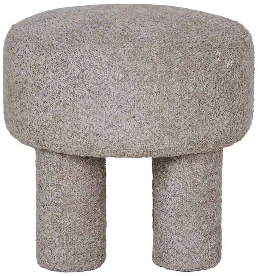 Jasnoszary puf z materiału bouclé Perth – House Nordic