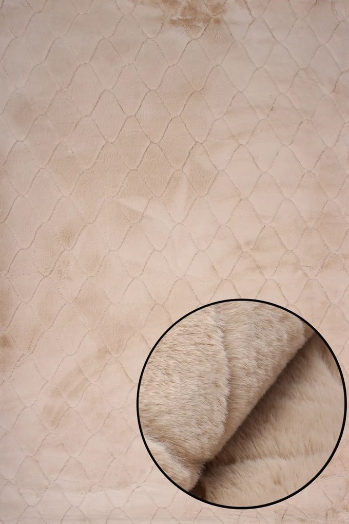 Dywan Bunny 3D Puszysty Beżowy 120x160 Prostokąt