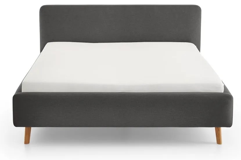 Antracytowe tapicerowane łóżko dwuosobowe bez stelaża 160x200 cm Mattis – Meise Möbel