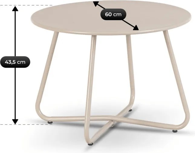 Zestaw Mebli Ogrodowych MEGARA Beżowy Sofa 2x Fotel Stolik Tarasowy Nowoczesny
