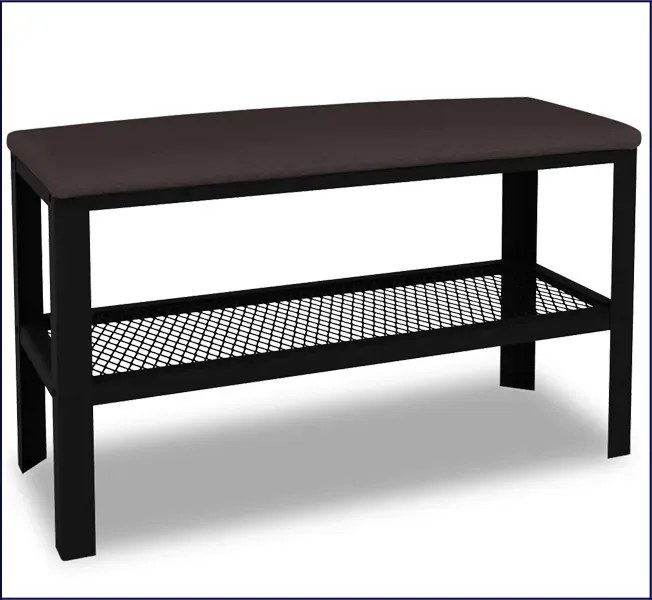 Siedzisko do przedpokoju w stylu loft czarny + wenge - Sagal 4X