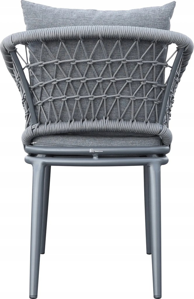 Krzesło ogrodowe aluminiowe antracyt taras sznurowane lekka rama 58x66x79cm