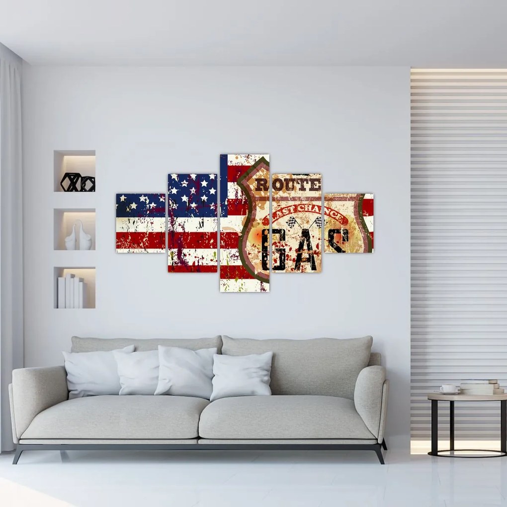 Obraz - Vintage flaga (125x70 cm)