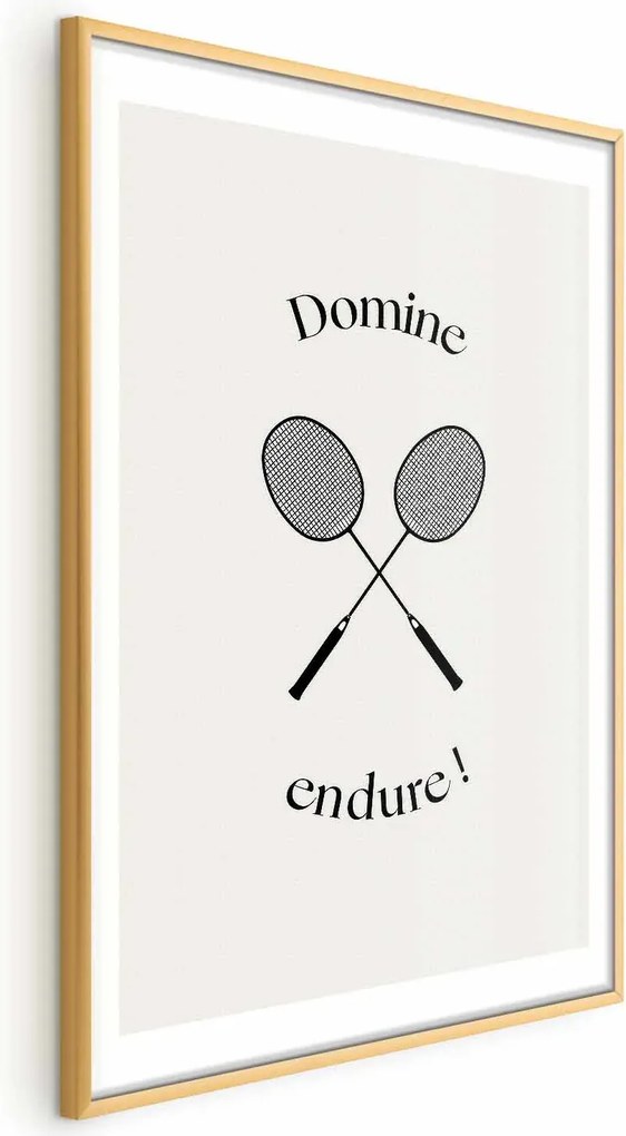 Plakat Rakiety do badmintona 29,7x42 cm z ramą złotą z marginesem ARTGEIST B