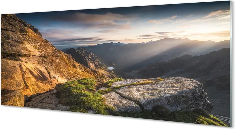 Panel szklany do Kuchni Wschód Słońca nad Granią