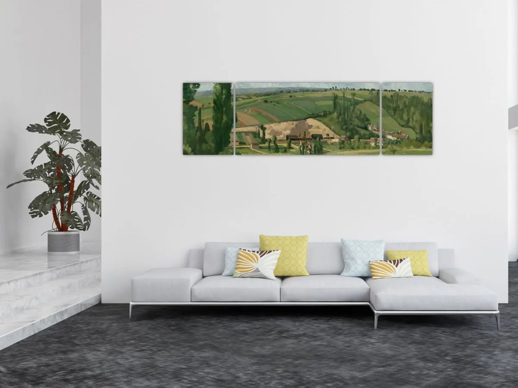 Obraz - Camille Pissarro, Landscape at Les Pâtis, Pontoise, reprodukcje (170x50 cm)