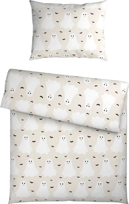 PrzytulneMieszkanie.pl PrzytulneMieszkanie.pl Pościel dziecięca z bawełny renforcé GHOSTIE beżowa Rozmiar pościeli: 80 x 80 cm | 135 x 200 cm