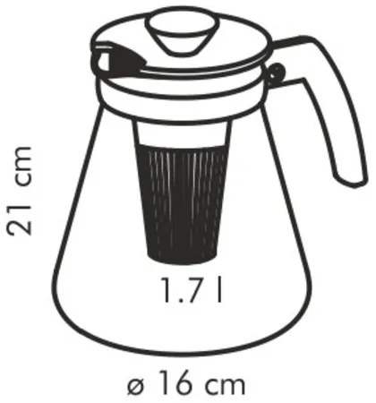 Dzbanek Teo 1,7 l, z sitkami do zaparzania,