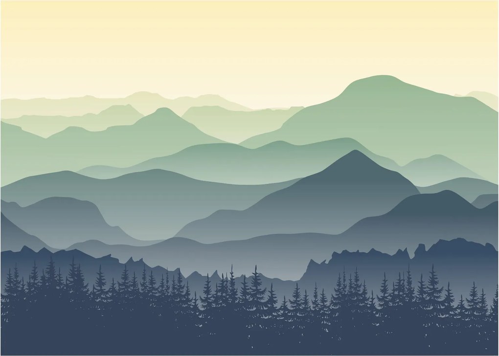 Obraz na szkle - Forest Mountain (70x50 cm)