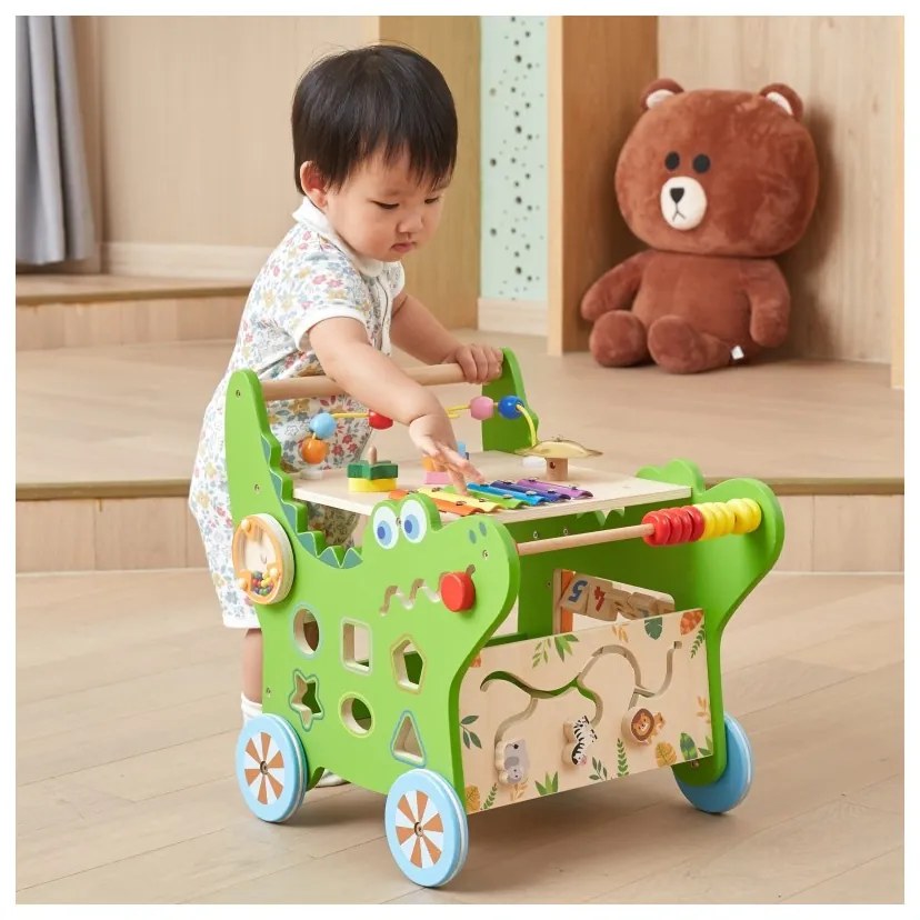Viga drewniany pchacz edukacyjny krokodylek 12w1
