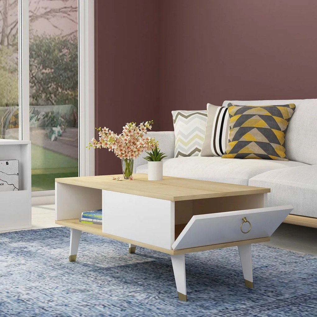 Stolik konferencyjny Delux Sapphire Oak and White