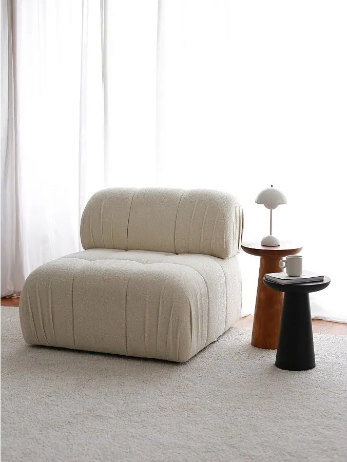 Elegancki fotel, biały, 89 x 74 x 89 cm | Stelaż: 100% drewno grabowe, 100% pluszowa tkanina | Wygodne siedzisko do salonów i biur