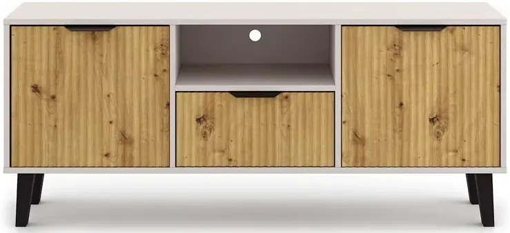 Szafka pod tv na nóżkach kaszmir + dąb artisan W3-D98