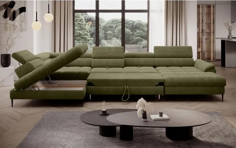 Narożnik EMPOLI XL układzie U z funkcją spania WERSAL