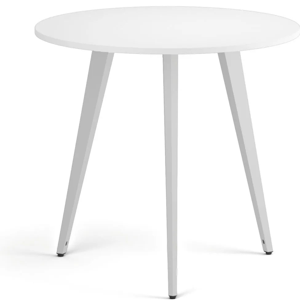 Stolik kawowy PRIMO VIBE, średnica 80 cm, biała podstawa, biały