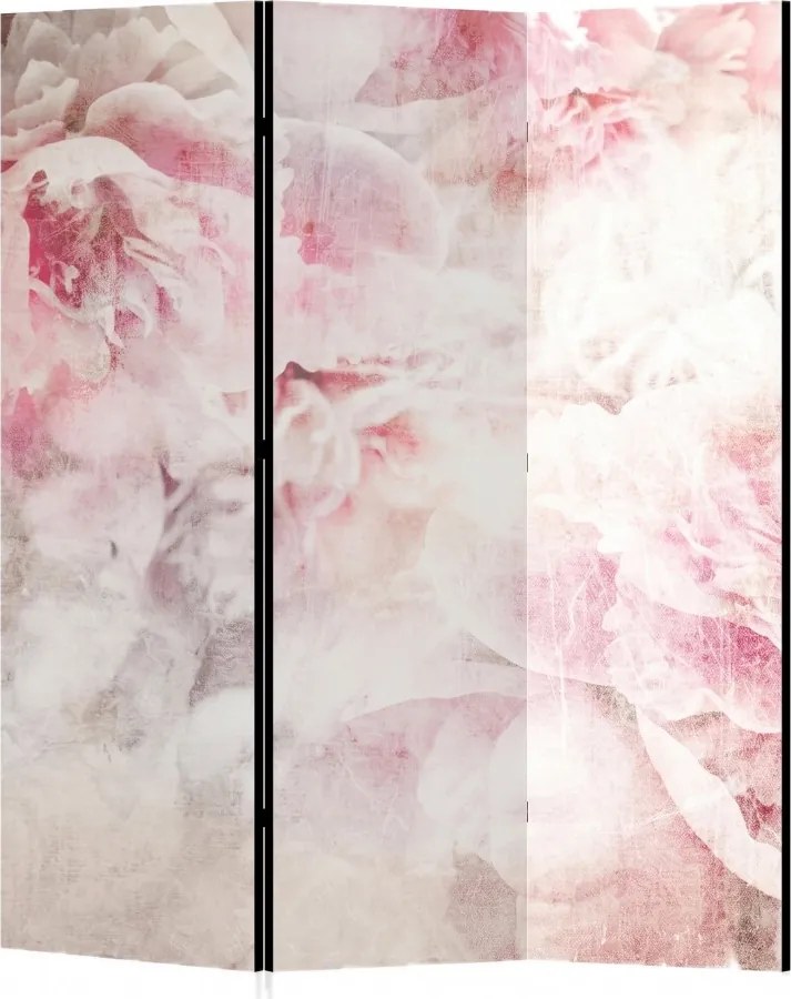 Parawan pokojowy 3-częściowy 135x172 Dwustronny dekoracyjny romantic shabby chic Piwonie W Bieli