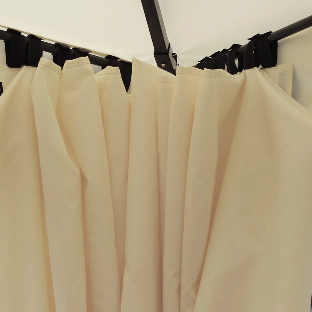 Pawilon Ogrodowy 3x4m Kremowy z Podwójnym Daszkiem Namiot Imprezowy Festyn Stylowa Pagoda | Aosom PL