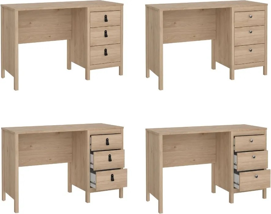 Biurko komputerowe z 3 szufladami Madrid, jackson hickory