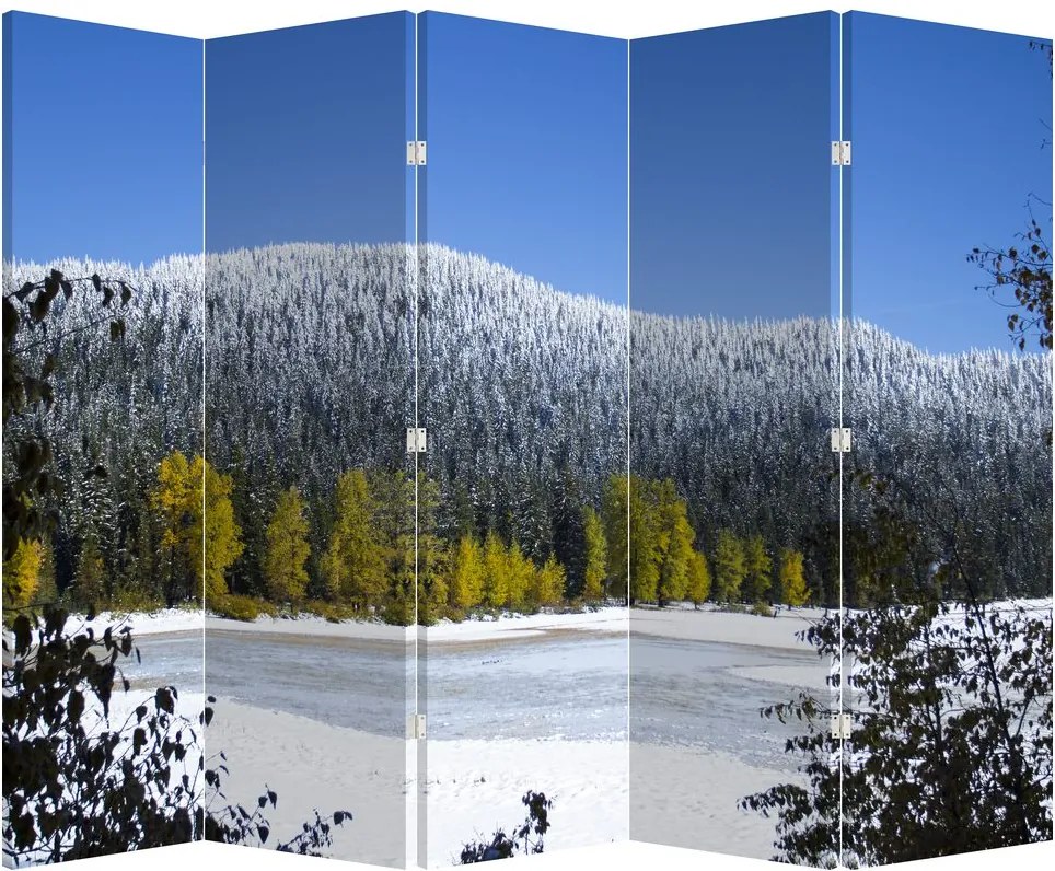 Parawan - Śnieżne góry zimą (210x170 cm)