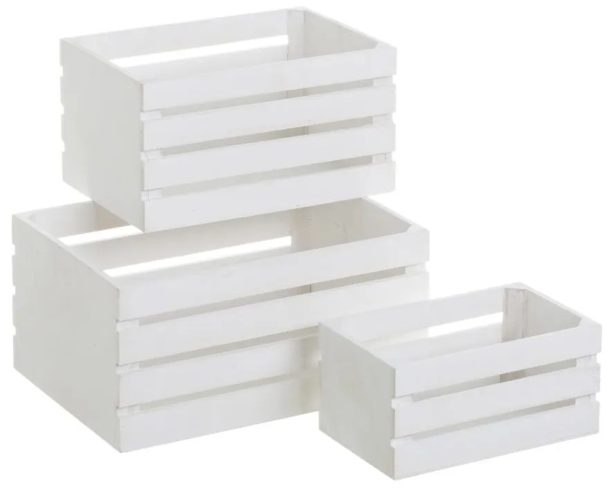 Białe pojemniki zestaw 3 szt. 31x23x15 cm – Casa Selección