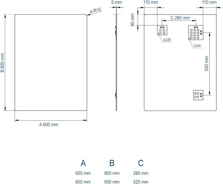 Lustro łazienkowe Lustro ścienne 2137 Prostokątne