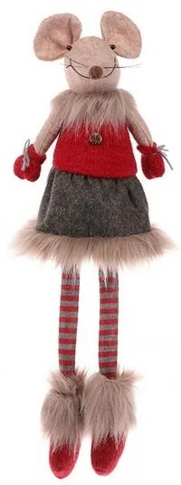 Dekoracja świąteczna Myszka w spódniczce, siedząca, 60 cm