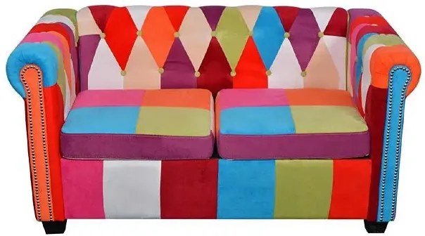 Patchwork sofa chesterfield dwuosobowa F2-H19