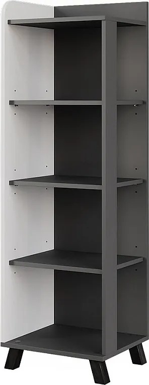 Półka łazienkowa antracyt/biały 40x35x128 karen