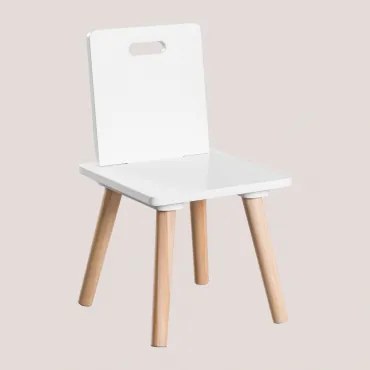 Krzesło Z Mdf I Drewna Sosnowego Tom Kids Biała - Sklum