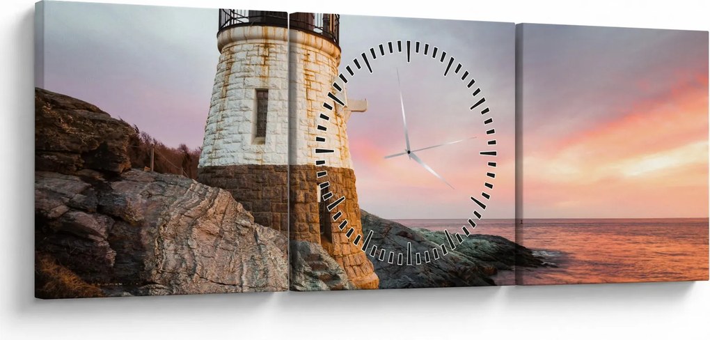 Obraz - Latarnia morska Castle Hill (z zegarem) (90x30 cm)