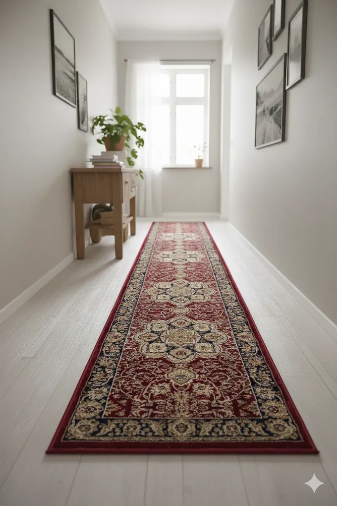 Czerwony klasyczny chodnik na metry C6-C53