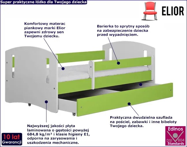 Łóżko dziecięce z szufladą 80x160 G1-S38