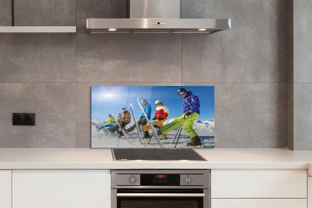 Panel nad Blat Kuchenny Narciarze na Śnieżnym Stoku